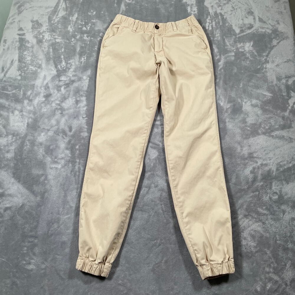 Bearbottom Pants Mens Medium Tall Tan Elastic Waist Jogger Casual Stretch